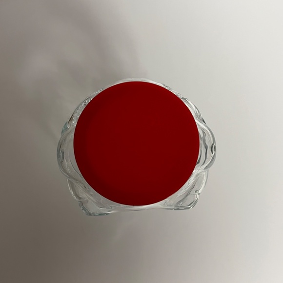 Vintage Libbey of Canada 7.5" Glass Pig Jar Coin Bank Red Plastic Screw Lid New - Picture 9 of 10